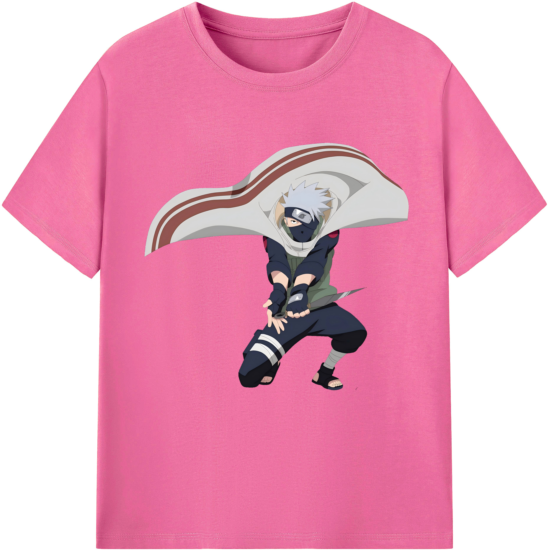 （画像用） NARUTO -ナルト- はたけ カカシ Hatake Kakashi レディースカジュアルプリントTシャツ（綿100％）